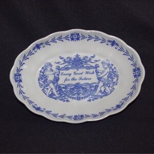 Spode Blue and White Trinket Decorative Plate “Every good wish for the future”